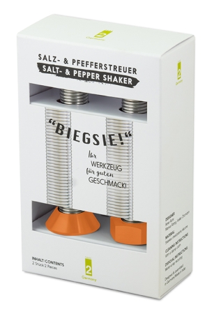 "Biegsie!" Salz- & Pfefferstreuer 2er Set Color, Silikonkappen orange